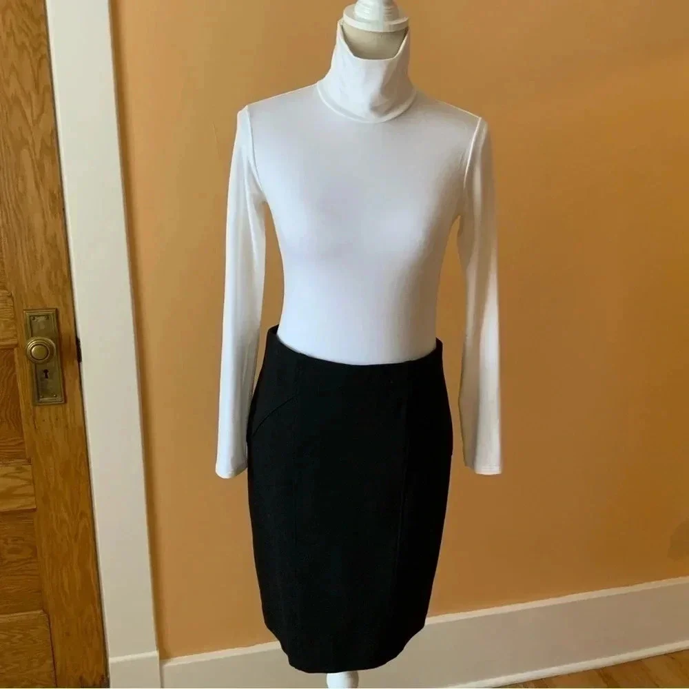 RENUAR Black Stretch Tailored Pencil Skirt Size 6 - Picture 10 of 11